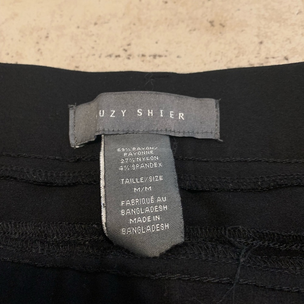 Suzy Shier Black Moto Quilted Panel Zipper Pocket Leggings Pants - Size M - Picture 5 of 9
